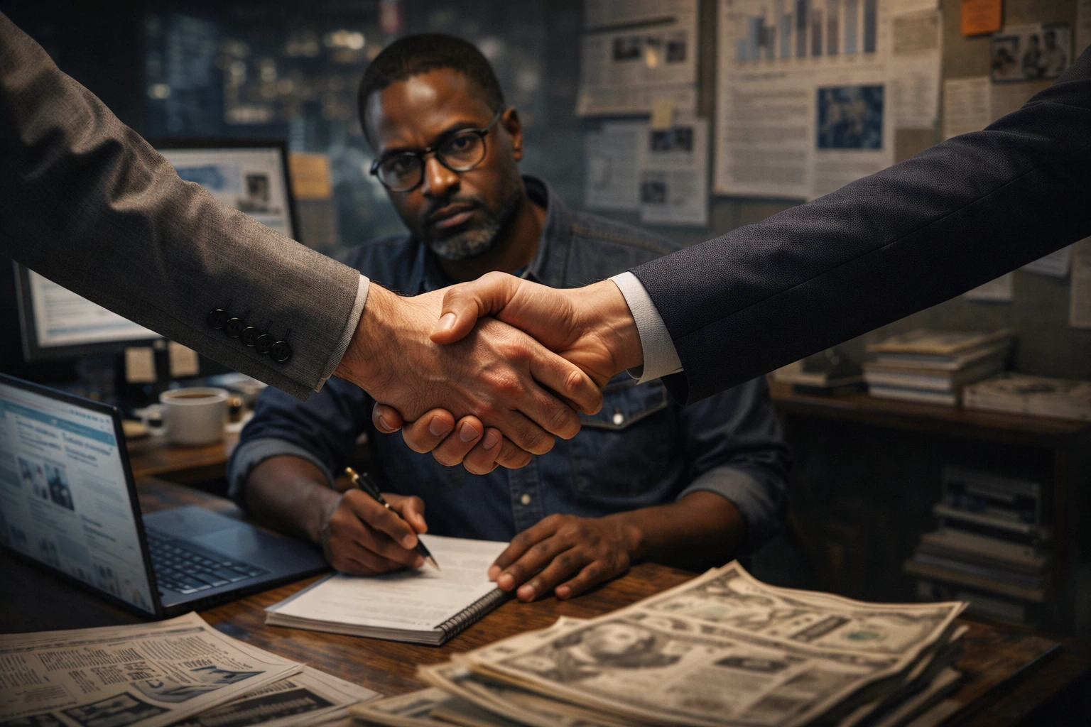 Focused on the handshake